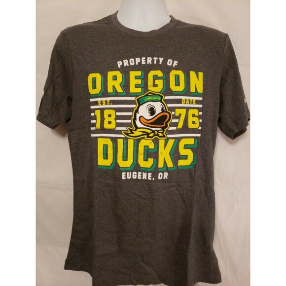 NCAA Oregon Ducks T-Shirt (M) Unisex Grey/Green/Yellow The Oregon Duck NWT - Picture 1 of 5